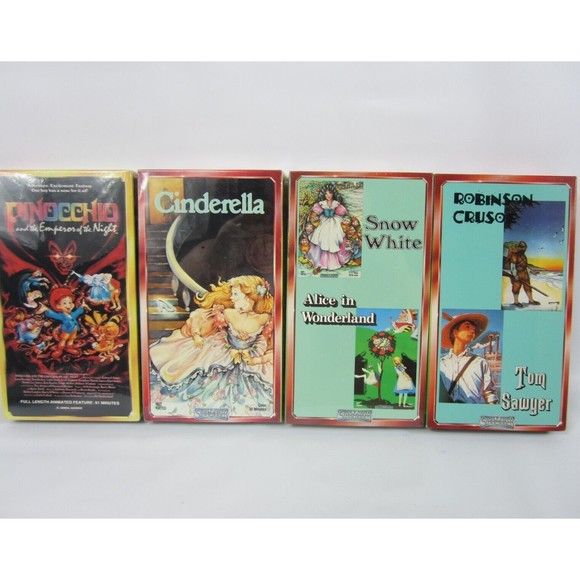 Pinocchio and the Emperor of the Night Cinderella Alice Starmaker VHS Lot of 4 - Picture 1 of 5